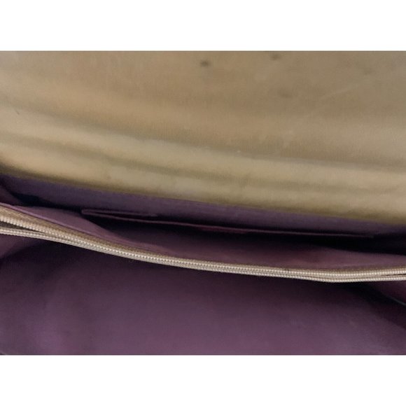 Vintage Taupe Ostrich Leather Handbag Purse with Honey Leather Strap & Trim - Picture 8 of 12